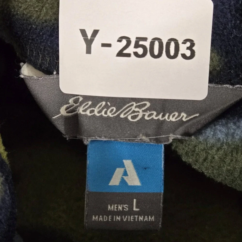 Eddie Bauer‎ Men Sweatshirt L Green Ascent Nylon Camouflage Fleece Gorpcore